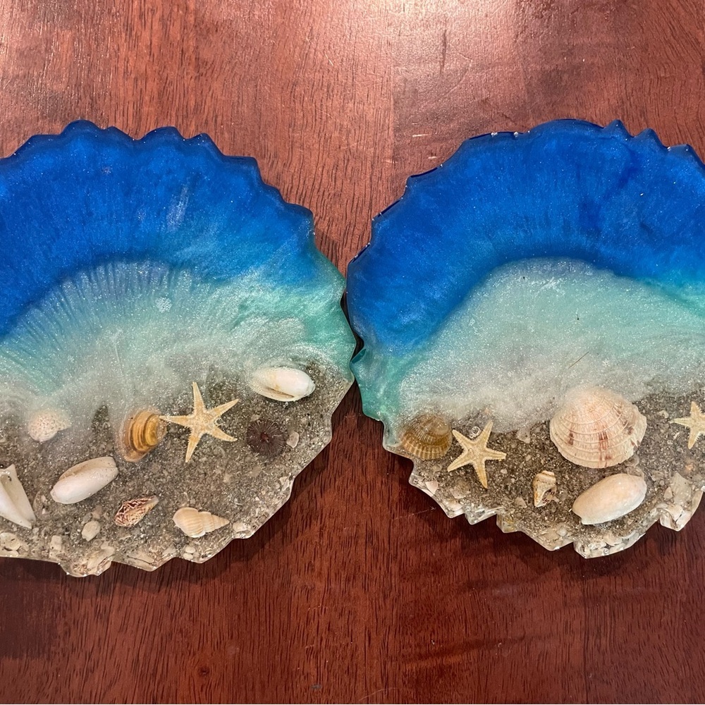 Handmade Ocean-Themed Resin Coasters